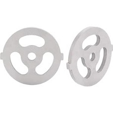 Mėsmalės priedai Nerūdijančio plieno mėsmalės plokštės diskai, 7 mm / 0,3 colio ID, skirti 5 mėsmalėms / B tipo mėsmalėms, 2 vnt. (7 mm, trys skylutės)