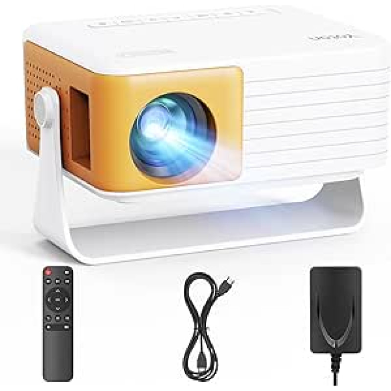 YOTON mini projektorius mažas [180° pasukimas ir automatinis pakreipimas] Naujas Y3 mini projektorius 1080P palaiko 15000L, 50 % priartinimas Nešiojamas projektorius namų kino kambariui, suderinamas su HDMI/USB/telefonu/PS5/televizoriaus laikikliu