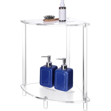 Navaris Modern Shower Stool with Acrylic Storage Space - Shower Chair - Non-Slip Bathroom Stool for the Shower - Bathroom Shelf - Bench Stool Shower - Bathroom Stool Corner Bench