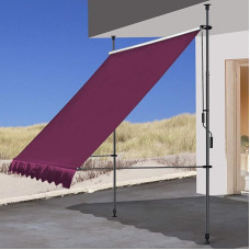 QUICK STAR Clamp markizė 200 x 130 cm Bordeaux Balkono markizė Apsauga nuo saulės Patio stogelis Reguliuojamas 200-290 cm aukščio markizės balkonas Nereikia gręžti