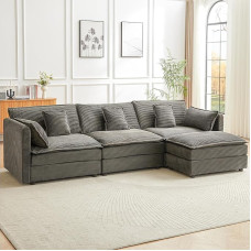 JIEXI kampinės sofos ir sofos, kampinė sofa su miego funkcija, modulinė kampinė sofa, gyvenamasis kraštovaizdis U formos, L formos kampinė sofa, skirta sofai, svetainei, miegamajam, miegamajam, biurui, butui, velvetinis audinys