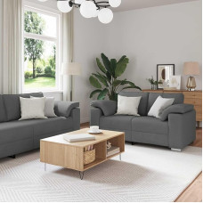 Gecheer Sofos komplektas 2 vnt Dunkelgrau 219 x 77 x 82 cm Stoff, Moderne Couch Polstersofa für Wohnzimmer Schlafzimmer Spielzimmer3324741