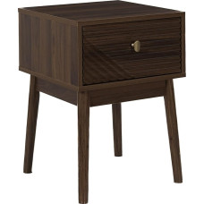 HOME DECO FACTORY, HD0559 Tiffany Bedside Table Elegant Brown Wood with Spacious Drawers for Practical Storage Ideal for Bedroom or Living Room Dimensions 40 x 55 x 40 cm Brown