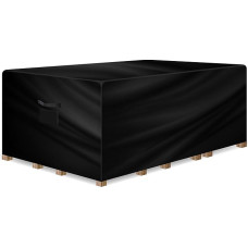 Gracious Gardens Stačiakampio formos sodo baldų dangteliai Vandeniui atsparus 200 x 160 x 70 cm Oksfordo audinys Sodo stalas Patio Rattan PVC pamušalas Oro ventiliacija UV Proof