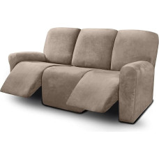 WJHDWYD 3 vietų sofos užvalkalas, atlenkiamas sofos užvalkalas, 8 dalys, tempiamas sofos užvalkalas, skirtas apsaugai nuo gulėjimo, 3 sofos užvalkalai, pliušinis sofos užvalkalas (Tauqe)