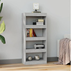 Homvdxl 5 aukštų knygų spinta Aukšta knygų spinta su atviromis lentynomis 135 x 60 cm Laisvai pastatomas saugojimo organizatorius gyvenamajam kambariui Studijos Miegamasis Rustic Grey