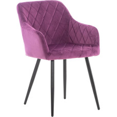 CLP Shila Dining Room Chair, Velvet, Fabric, Quilted, with Floor Protectors, Colour: Purple, Material: Velvet