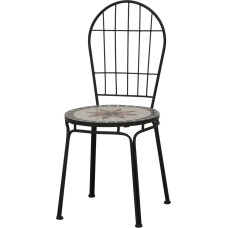 Siena Garden Stella Stackable Chair 40,5x42x95 cm: Steel Frame, Matt Black, Area: Ceramic Colourful
