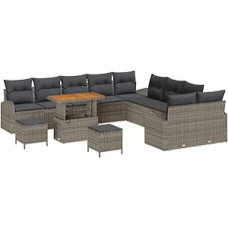 Garten-Sofa-Set mit Kissen 13 pcs Grau Poly Rattan Model3362458