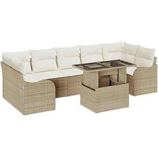 Gartensofa-Set mit Kissen 8 pcs Beige Poly-Rattan Gartenmöbel Modelis3348417