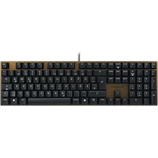 CHERRY KC 200 MX mechaninė biuro klaviatūra su anoduota metaline plokštele, vokiškas išdėstymas (QWERTZ), laidinė, MX2A rudos spalvos jungikliai, juoda/broza