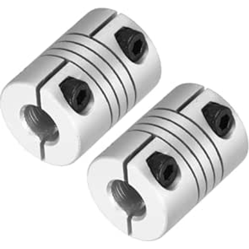 Lanksti veleno jungtis nuo 5 mm iki 6,35 mm 20 mm ilgio 15 skersmens spaustuko veleno jungtis Aliuminio lydinio jungties jungtis Žingsninio variklio jungtis 3D spausdintuvo CNC mašinoms