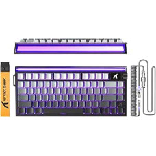 ATTACK SHARK R85 HE Wired 75% Gaming Keyboard with C01ULTRA LED Cable, Magnetic Switches, Multifunction Software, RGB Light Box, Rotary, 8000Hz, RT 0.005mm (Moonlight)