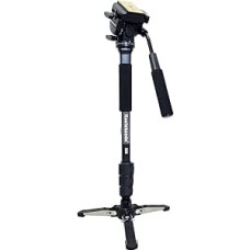 Koolehaoda Profesionalus fotoaparato aliuminio monopodas Fluid Video Head su sulankstomu trijų kojų atraminiu stovu, Max: 58.2