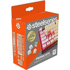 SteelSeries PrismCaps - Double Shot Pudding Key Set - Compatibility with All Major Mechanical Keyboards - MX Muddler - White (UK Layout)