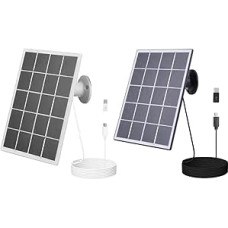 Solarpanel für Sicherheitskamera, wasserdicht, 10 W, 5 V, mit 3 m Kabel, kompatibel mit Türklingeln, Überwachungskameras, Ring EU FY, verstellbar