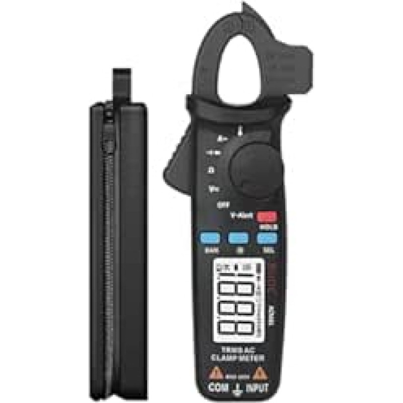 BSIDE Skaitmeninis matuoklis, automatinis, True RMS, 1 mA Genauigkeit, 200 A Strom, DC/AC-Multimeter, Vol., Ohm, Diodentemperatur, NCV-Tester(ACM81-Black)