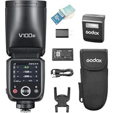 GODOX V100C apvalia galvute fotoaparato blykstė Speedlite, skirta 