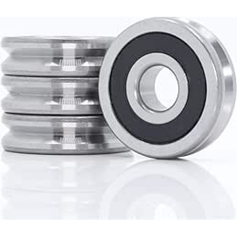 Riedėjimo guolis V103209 V formos griovelio sandarus rutulinis guolis 10 x 32 x 9 mm skriemulio rato guolis V2/2 3/2 4/2 5/2 6/2 kreipiamojo bėgio riedėjimo guolis (103209V3 2 4PCS)
