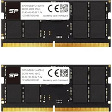 Silicon Power DDR5 32GB (2x16GB) 4800MHz (PC5-38400) 262-pin CL40 1.1V SODIMM Non-ECC Nešiojamųjų kompiuterių operatyvioji atmintis SP032GBSVU480F22