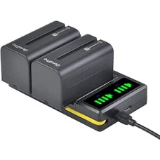 DuraPro 2 x 5200mAh NP-F750 NP-770 akumuliatorius + LED Dual Bulit-in USB įkroviklis su C tipo jungtimi, skirtas 