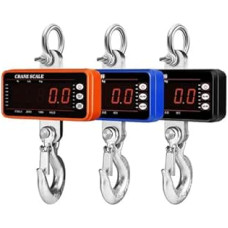 1PC Digitale Hängewaage 1500kg/1000kg/500kg mit 65ft Fernbedienung Schwerer Kran Dimmbarer LED-Industriehaken Mehrere Funktionen(ORANGE,1500kg)