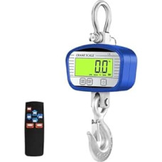 2T Skaitmeninė pramoninė skalbimo mašina, 0,1 kg, LCD-Heavy-Duty-Hakenkranwaage, Hygrometer, Peak-Hold-Wiegemesser, Fernbedienung Mehrere Funktionen(Blue)