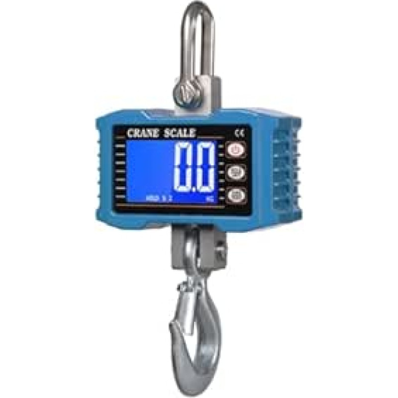 Skaitmeninis aukštas kėlimo vežimėlis, 1000 kg/2204 lbs, LCD-Hintergrundbeleleuchtung, Einheitswechsel/Datenspeicherung for Baustellenreisen, Marktfischen Mehrere Funktionen(Blue)