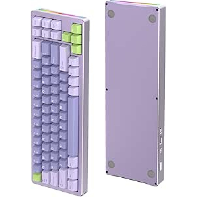 ATTACK SHARK M71 CNC aliuminio mechaninė žaidimų klaviatūra, trijų režimų BT5.0/2.4G belaidis/laidinis ryšys, 4600 mAh įkraunama, 68 % 