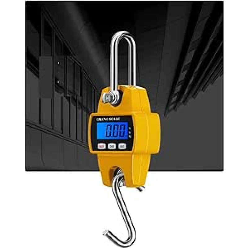 Skaitmeninis kranas Mini LCD Digital 300 kg Kranwaage Gewicht Tragbare industrielle elektronische Hochleistungs-Hakenkranwaage Home Farm LCD-Display (Spalva : Giallo, Dydis : S)