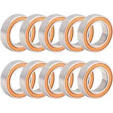 MR117-2RS guoliai ABEC-3 10 vienetų 7 x 11 x 3 mm miniatiūriniai MR117RS rutuliniai guoliai Oranžinis sandarus guolis MR117 2RS