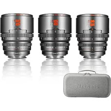 7artisans 35 mm/50 mm/85 mm T2.1 Cinema Lens S35 Frame Set Compatible with Fuji X-Mount, for FUJIFILM X-S20/X-T5/X-H2/X-T4/X-H2S/X-T3/X-S10 (Titanium Grey)