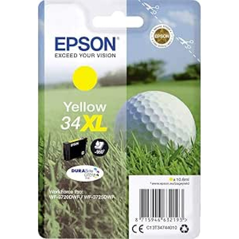 Epson originalus 34 rašalo kamuoliukas, WF-3720DWF, WF-3725DWF, geltonas xl
