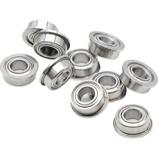MF105ZZ flanšiniai guoliai 5 x 10 x 4 mm Pakuotė 10 dvigubai ekranuotų miniatiūrinių flanšinių guolių MF105 Z ZZ MF105-2Z MF105Z (10PF606ZZ)