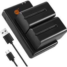 DSTE 2vnt NP-F730 NP-F750 NP-F770 (5000mAh/7.4V) baterijos įkroviklis, suderinamas su 