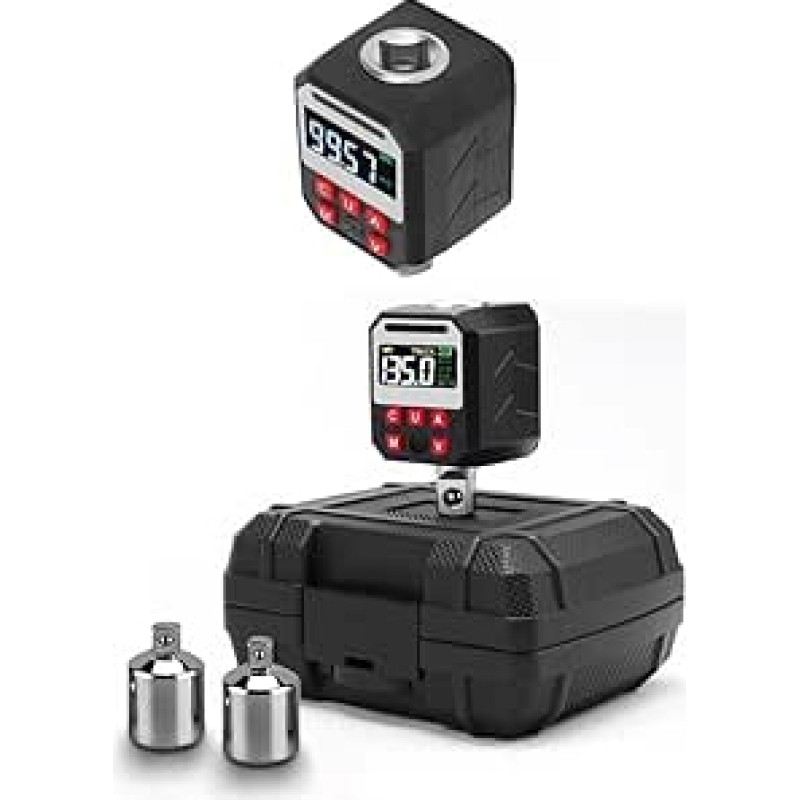 Digitaler Drehmomentschlüssel Adapter 1/5.1 cm Antrieb, 10-200 Nm / 17-340 Nm für Reichweite mit Voreinstellung für Speicher, Peak Modus, und Datenspeicherung, Torsionsmesser Werkzeuge