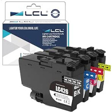 LCL LC426 kasetės suderinamos su spausdintuvo kasetėmis Brother LC426 LC426 LC426XL LC-426XL LC-426XL LC-426XLVAL LC426XLVAL Daugkartinė pakuotė suderinama su Brother MFC-J4340DW MFC-J4540DW MFC-J4540DWXL (4 vnt.)