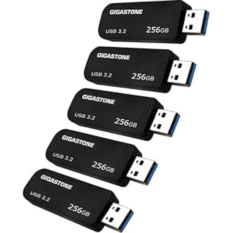 GIGASTONE 256GB Z30 USB 3.2 Gen 1 atmintinė, iki 80MB/s skaitymo greitis, be dangtelio, ištraukiamas dizainas, patikimas veikimas ir patvarumas, suderinama su USB 2.0/USB 3.0/USB 3.1 sąsaja