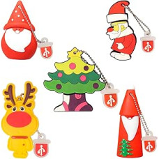 LEIZHAN USB atmintinė 16 GB Memory Stick Santa Claus Elk Cute Kalėdų serijos dovana studentams ir vaikams 5 vnt.