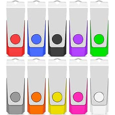 TEWENE 8GB USB 2.0 atmintinė 10 pakuočių USB atmintinė su raktų pakabuku ir lipduku, skirta kompiuteriams Automobiliai