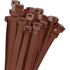 450 mm x 9 mm kabelių raiščių rinkinys, 100 vnt., rudos spalvos, platus, 80 kg atsparumo tempimui, atsparus UV spinduliams, ilgas, skirtas kabeliams tvarkyti