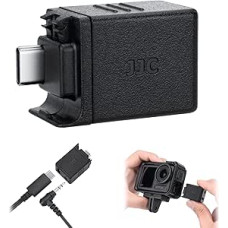 Mic Adapter für DJI Osmo Action 6 5 Pro 4,Audio Adapter für DJI Osmo Action 6/5 Pro/4,3.5 mm Mikrofon Halterung Audioeingang Zubehör mit USB C Ladeanschluss für Aufzeichnung (Nicht für DJI Action 3)