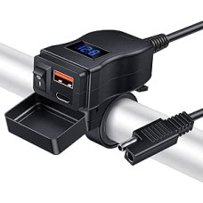 ZEXMTE motociklų USB įkroviklis, dvigubas USB C tipo PD ir 