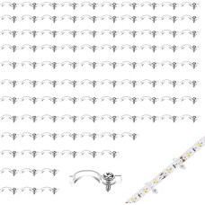 LED-Streifen-Clips, 100 Sets, Kabel-Clips, 10 mm, skaidri LED-Lichtleiste, Befestigungsclip, wasserdichte Außenlicht-Draht-Befestigung, Halterungen mit Schrauben