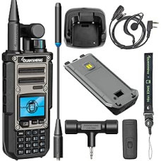 HYS Quansheng TK-11(8) 10W VHF/UHF Walkie Talkie, C tipo įkrovimo prievadas ir 3000 mAh baterija, 999 kanalų numeriai, spektro analizatorius, profesionali dvipusio ryšio radijo stotelė su rageliu