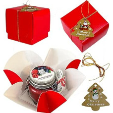 regalami. Shop Set of 6 Decorative Christmas Candles with Boxes, Ribbons and Tags - Christmas Gift Ideas for Home, Table and Home Decor (Red)