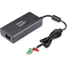 StarTech.com 160 W universalus nuolatinės srovės maitinimo adapteris (24 V/6,6 A), 1,2 m ilgio 2 laidų kabelis, 2/3 kontaktų gnybtų juostelė, 100-240 V AC/DC išorinis maitinimo šaltinis pramoniniams USB šakotuvams, NA/UK/EU/ANZ (160 W maitinimas)