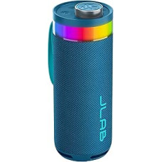 JLab Go Party Portable Bluetooth Speaker with 16H+ Battery Life - 10W Wireless Outdoor Travel Speaker with RGB Light and Lab Quality Sound, IP56 Waterproof, Navy Blue