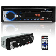 Car Radio Receiver, Bluetooth Single Din Car Stereo System, Hands-Free and App Control, Car Stereo System Supports AM, FM, Dual USB, SD, AUX, No CD Player (As Picture)