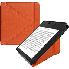 kwmobile Case Compatible with Kobo Libra 2 Case - Faux Leather Case - eReader Protective Case - Cover Orange